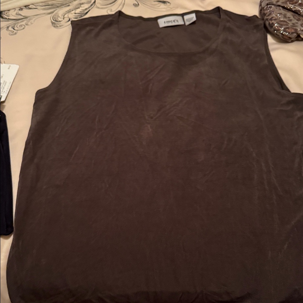 Chico's Travelers Olive Green Tank Top